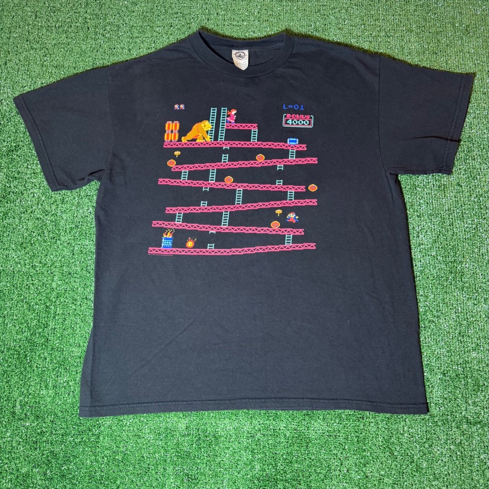 Nintendo Donkey Kong Arcade Game Graphic T-Shirt Black Delta Pro Weight Large